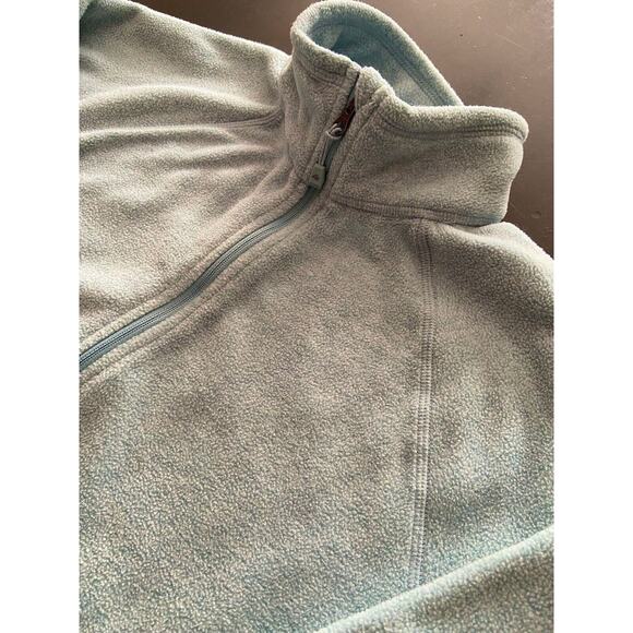 EDDIE BAUER Light Blue 1/4 Zip Fleece Pullover Sweater Ladies sz M - Picture 3 of 9